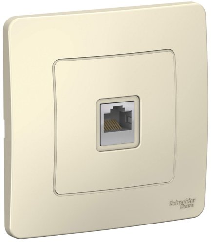 Розетка компьютерная с рамкой Systeme Electric Blanca 1-м. RJ45 5e молочный картинка